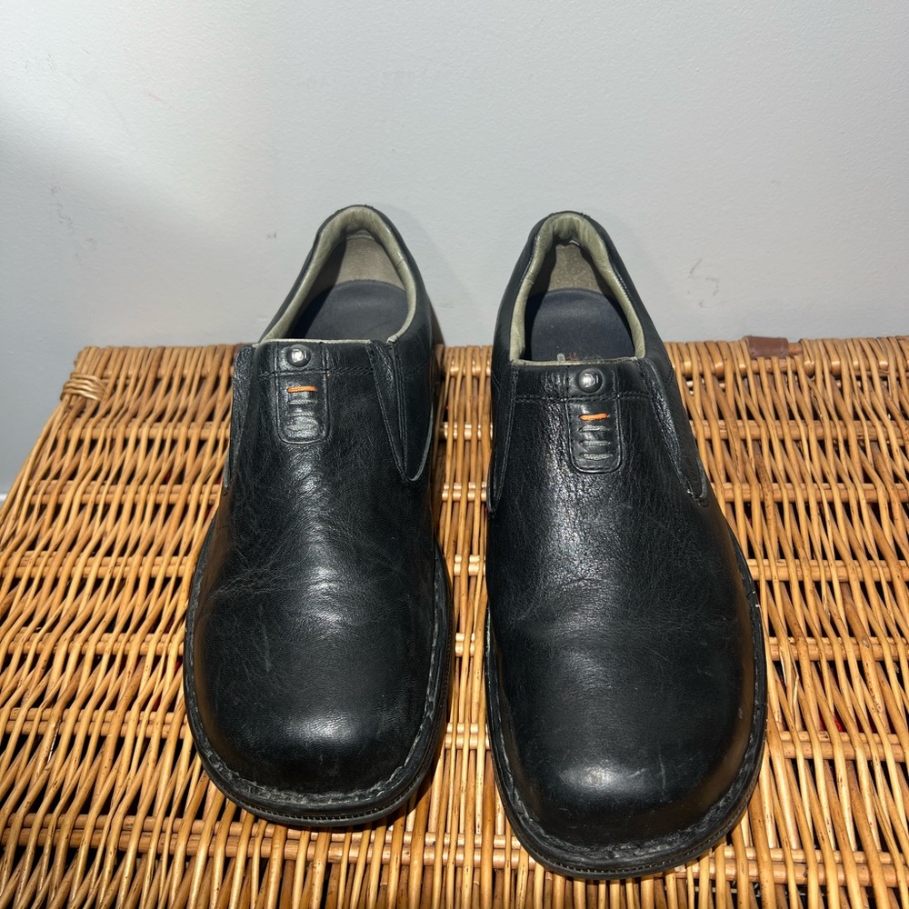 Merrell World Passport Black Leather Men's Slip-ons